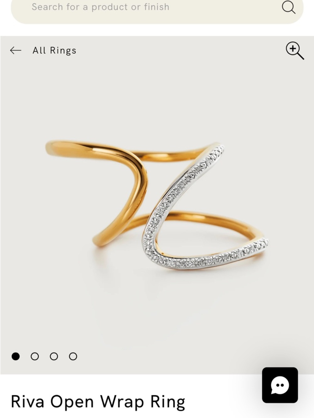 MONICA VINADER Riva open wrap ring with diamond pave’